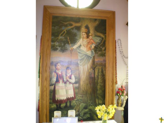 Obraz Matki Bożej Dąbrowskiej w kaplicy Objawień